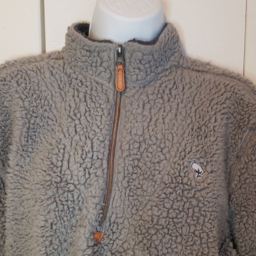 Southern Shirt Grey Sherpa 1/4 Zip Pullover Sz M - Picture 4 of 8